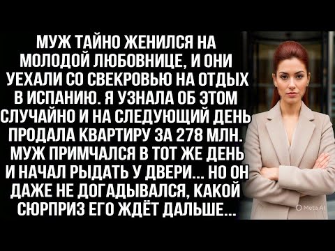 Видео: Муж тайно женился на любовнице и уехал на отдых. Я узнала и продала квартиру за 278 млн, он рыдал...