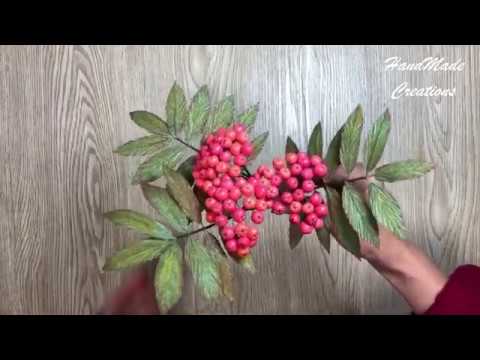 Видео: Осенняя ветка рябины / Rowan branch / DIY