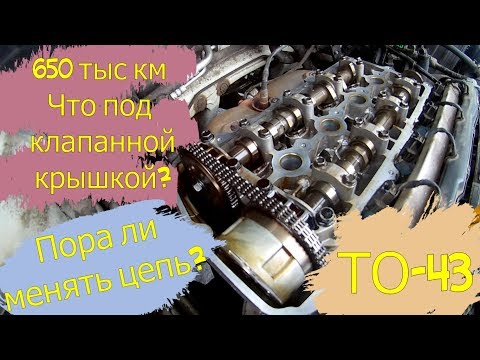 Видео: Пробег 650 тыс км.  Состояние ДВС под клапанной крышкой.  Пора ли менять цепь? ТО-43.