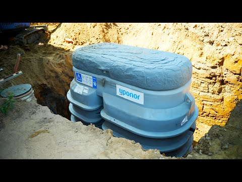 Видео: Как установить септик в частном доме? Станция на 10 человек Wehoputs 10 (без откачки)