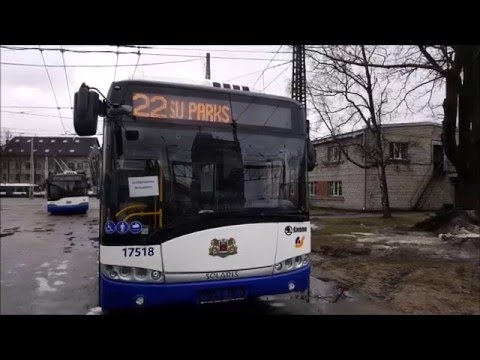 Видео: Учебный троллейбус с обкаткой г.Рига 4.02.2016