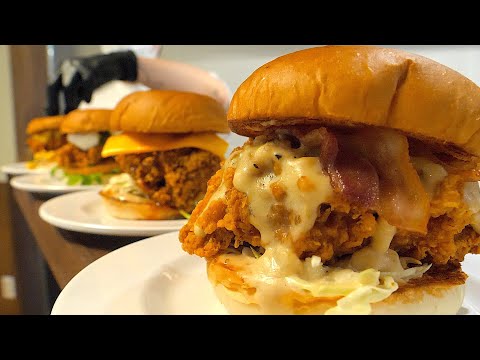 Видео: Как приготовить 4 сэндвича с курицей по-американски - Корейская уличная еда