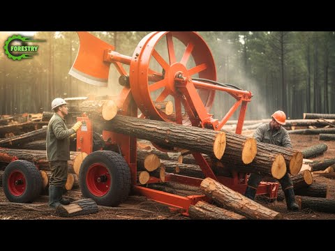 Видео: Самая быстрая и большая машина для обработки дров | Опасная большая бензопила для резки деревьев ...