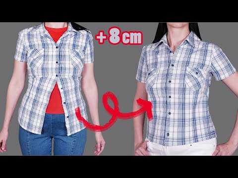 Видео: Покажу вам швейный трюк - как увеличить рубашку чтобы она идеально села!