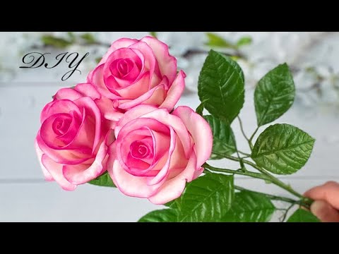 Видео: Роза из фоамирана Только 15 лепестков! Реалистичные цветы Diy Rose Flower Foam Paper / Flores foami