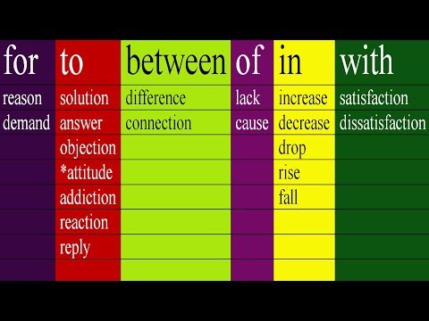 Видео: ПРЕДЛОГИ В АНГЛИЙСКОМ ЯЗЫКЕ С СУЩЕСТВИТЕЛЬНЫМИ. ПРЕДЛОГ IN, OF, TO, WITH, FOR, BETWEEN