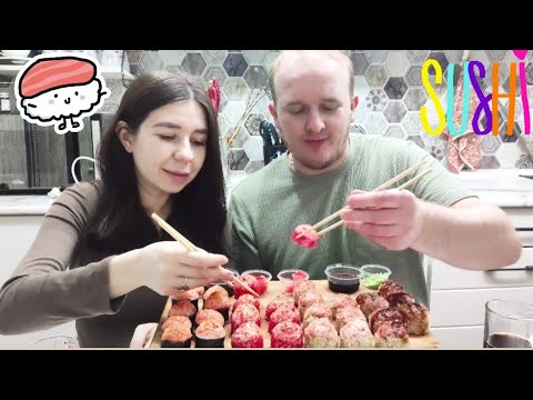 Видео: МУКБАНГ ЗАПЕЧЁННЫЕ РОЛЛЫ🍣🍣🤪ВКУСНЯТИНА😍🥳🤩#мукбанг #asmr #роллы #еда #реакция #рецепты #смех