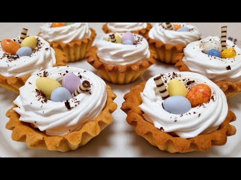 Видео: Корзиночки с белково-заварным кремом "Пасхальные гнезда" / Sand baskets "Easter nests"