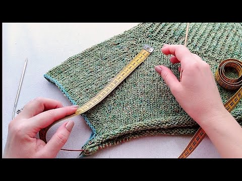 Видео: Изабель. Вяжу не оверсайз. Прибавки по регланным линиям. Ч.2.