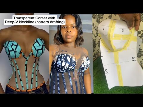 Видео: Как раскроить и сшить встроенный ПРОЗРАЧНЫЙ КОРСЕТ Asoebi с ГЛУБОКИМ V-образным вырезом || корсет...