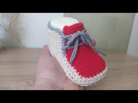 Видео: Ботиночки  вяжутся быстро и как всегда просто