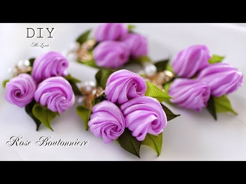 Видео: БУТОНЬЕРКА, МК / DIY ROSE BOUTONNIERE