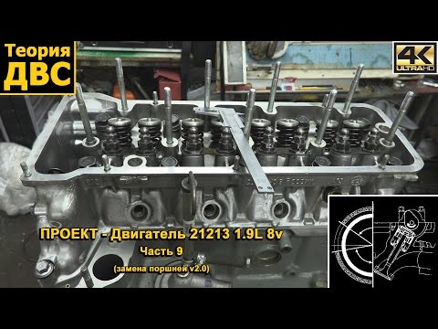Видео: Теория ДВС "ПРОЕКТ - Двигатель 21213 1.9L 8v": Часть 9 - замена поршней v2.0