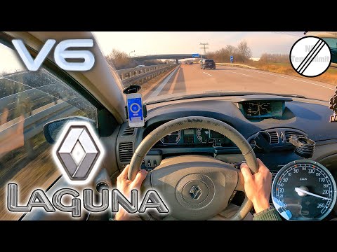 Видео: 2006 Renault Laguna II 3.0 V6 Максимальная скорость Немецкий автобан POV