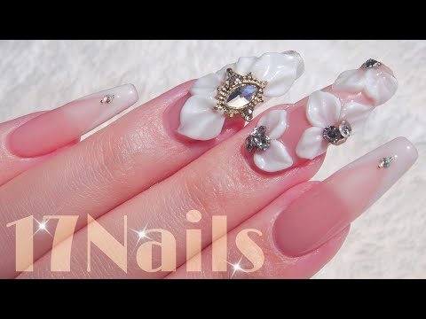 Видео: Цветочные ногти 💅 Французский маникюр 🎃 3D-маникюр 💅 Гелевые ногти