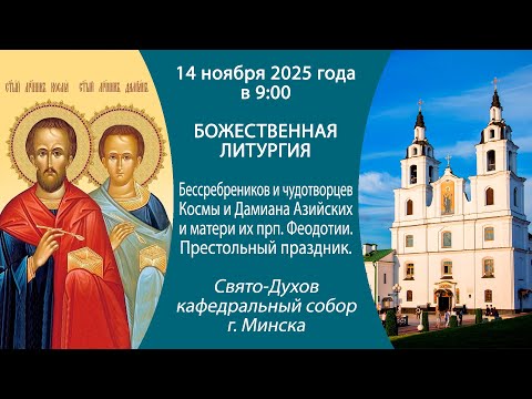 Видео: 14.11.2025. Прямая трансляция Божественной литургии из Свято-Духова кафедрального собора г. Минска.