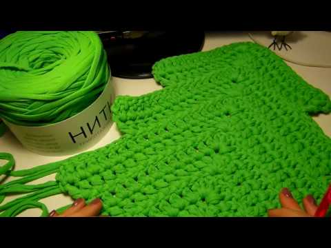 Видео: Интерьерная подушка "Елочка" из трикотажной пряжи