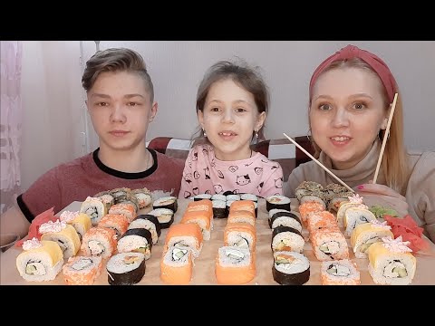 Видео: Мукбанг/Mukbang/Роллы🍣Суши🥢Rolls, Sushi/Смешная история про Алису🤣/Выбираю Невестку...😱