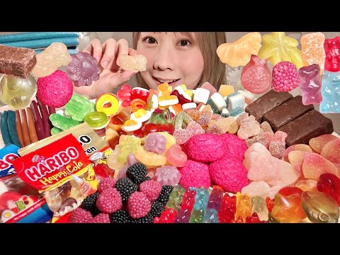 Видео: ASMR Жевательные конфеты HARIBO Восковые мармеладки【русские субтитры】【Mukbang/ Eating Sounds】