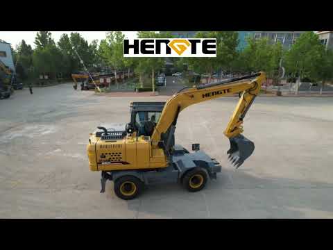 Видео: Обзор колёсного экскаватора HENGTE HT160W