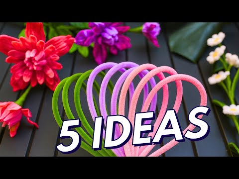 Видео: 😱 Эти 5 цветов из пушистой проволоки – уровень космос! 💐 Милашки и простые – захочешь сделать все!