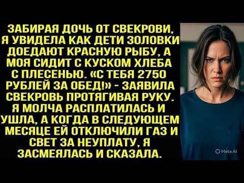 Видео: «С тебя 2750 рублей за обед!» - заявила свекровь протягивая руку, когда я приехала забирать дочь.