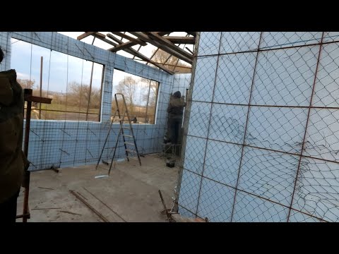 Видео: строительство  дома стены из  пенопласта и  плита  перекрытие  этажа  дома  из  бетона.