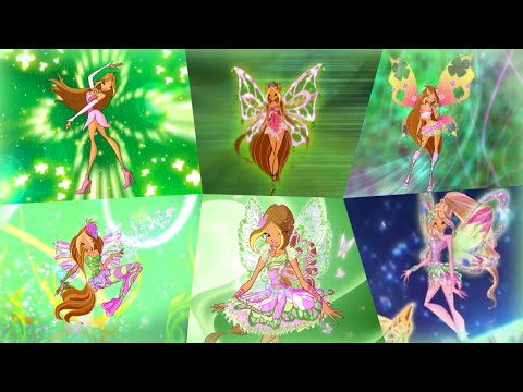 Видео: Клуб Винкс: Все Превращения Флоры до Тайникса!
