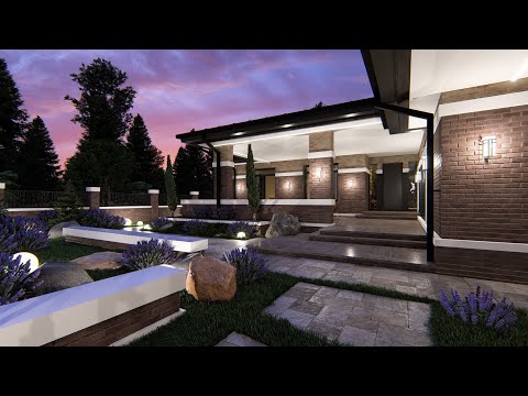 Видео: Дом Прерий 350 кв.м. Одноэтажный дом с гаражом и навесом под авто #одноэтажныйдом #проектдома