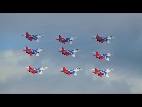 Видео: Стрижи - Девятка МиГ-29. Август 2020 Аэродром Кубинка.