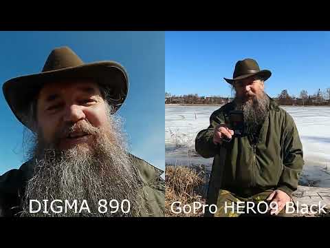 Видео: Сравнение камер DIGMA 890 и GooPro 9