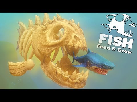 Видео: ОГРОМНАЯ ПИРАНЬЯ СКЕЛЕТ, МЕГАЛОДОН В ШОКЕ  | Feed and Grow Fish