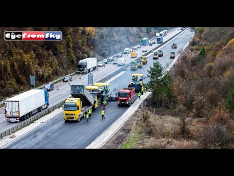 Видео: (08.11.25) Ремонт на автомагистрала Хемус от км. 23+000 до км. 30+000 #eyefromsky