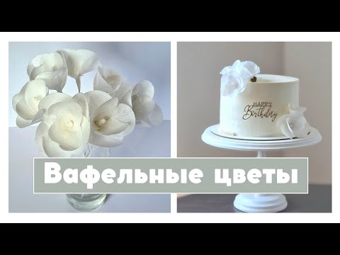 Видео: Вафельные цветы для торта. Вафельная флористика. #декор #кондитер #декорторта