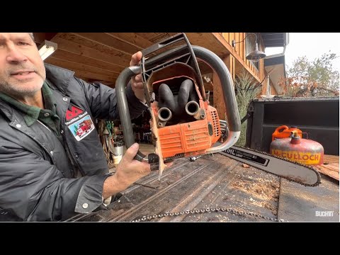 Видео: Гибридный Husqvarna 86 cc 371xp с глушителем Ram Horn