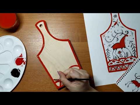 Видео: Библиомастерская «Иллюстратор» – Мезенская роспись. Мастер-класс.