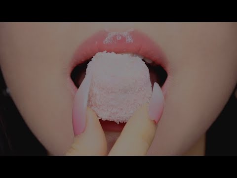 Видео: ASMR Звуки поедания кокосового зефира
