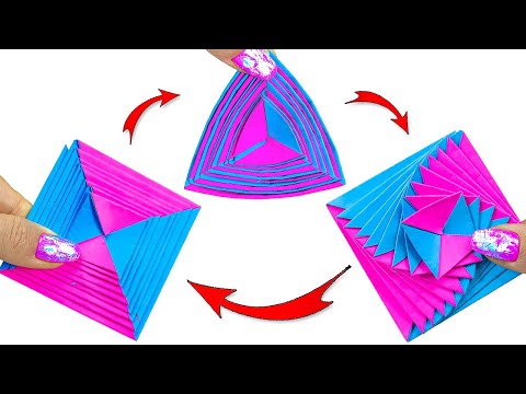 Видео: Лёгкая Бумажная игрушка Антистресс трансформер | Поделки из бумаги | Не оригами
