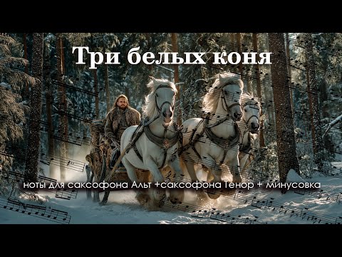 Видео: из к\ф Чародеи - Три белых коня | Ноты для саксофона + Минусовка
