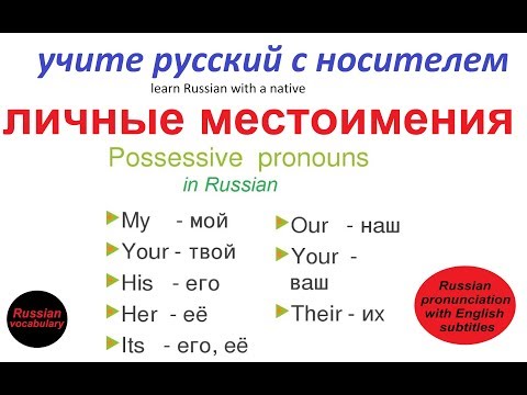 Видео: МОЙ, ТВОЙ, ЕГО, НАШ.../ учим русский /личные местоимения