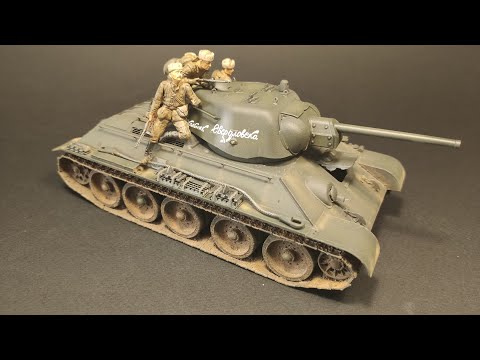 Видео: Т-34-76 обр.1943 УЗТМ "Звезда" 1/35 - Сборная модель