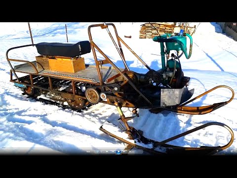 Видео: Снегоход на бензопиле Дружба.