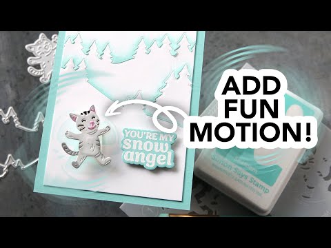 Видео: Как я сделала открытку с котом-снежным ангелом, которая двигается!