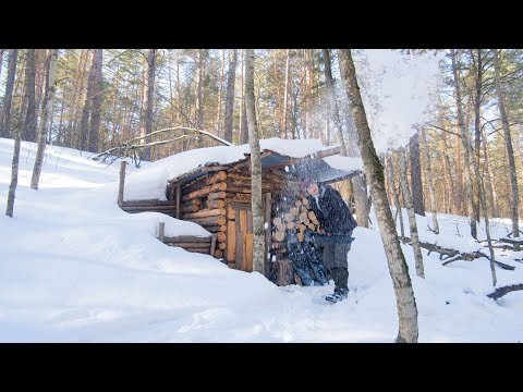 Видео: Землянку засыпало снегом | Новые гости | Готовлю суп Фо Бо