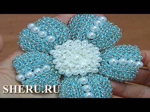 Видео: Вязание цветка с бисером и бусинами. Урок 181