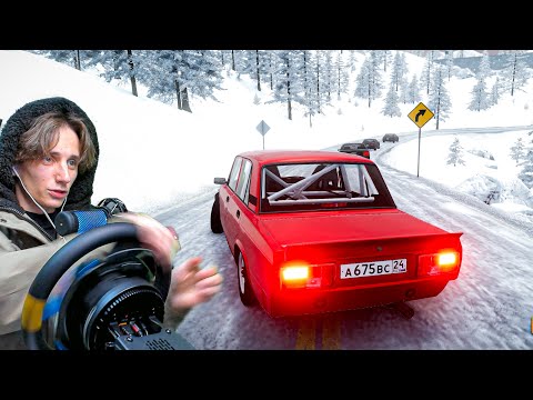 Видео: НА ЛЕТНЕЙ РЕЗИНЕ ПО ГОЛОЛЕДУ НА ВАЗ 2107 | BeamNG.drive