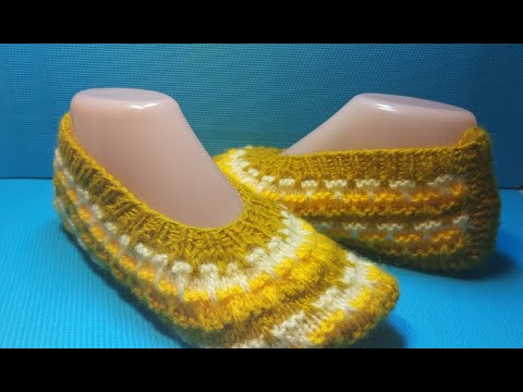 Видео: #591 ТРЕХЦВЕТНЫЕ ТАПОЧКИ, СВЯЗАННЫЕ СВЕРХУ С БЕСШОВНОЙ ПОДОШВОЙ . МАСТЕР КЛАСС.