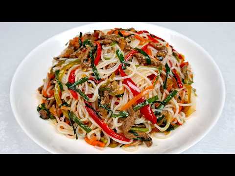 Видео: Салат фунчоза с мясом. Простой, пошаговый рецепт.