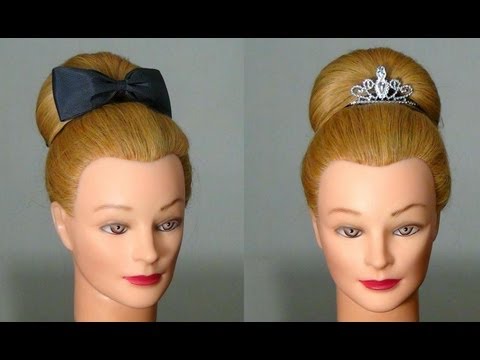 Видео: Прическа для длинных волос: Бабетта. Bun hairstyles for long hair