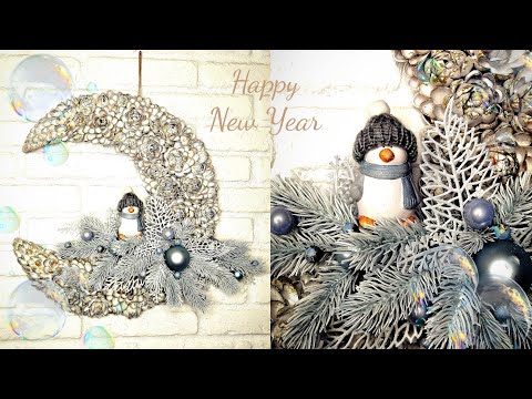 Видео: Фисташковый новогодний месяц / Замена классическому венку на дверь или стену